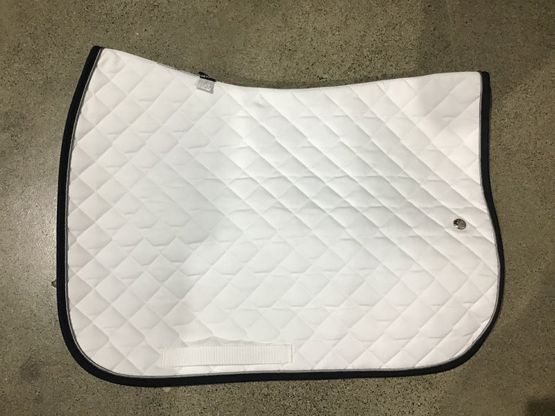 Ogilvy Jump BP - White /Silver Piping/Navy binding with girth loops - Rider's Tack.Apparel.Supply